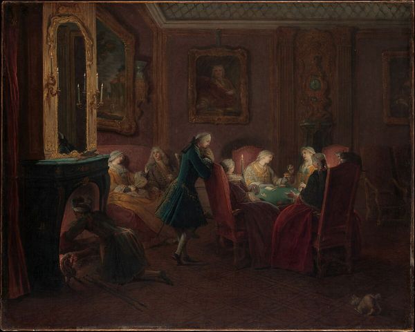 The painting "Card Players in a Drawing Room".